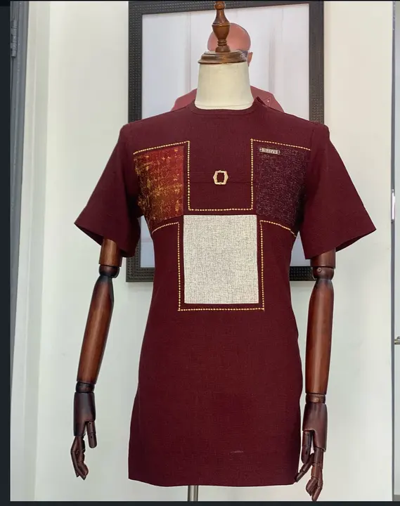 Wine top with embroidered panels
