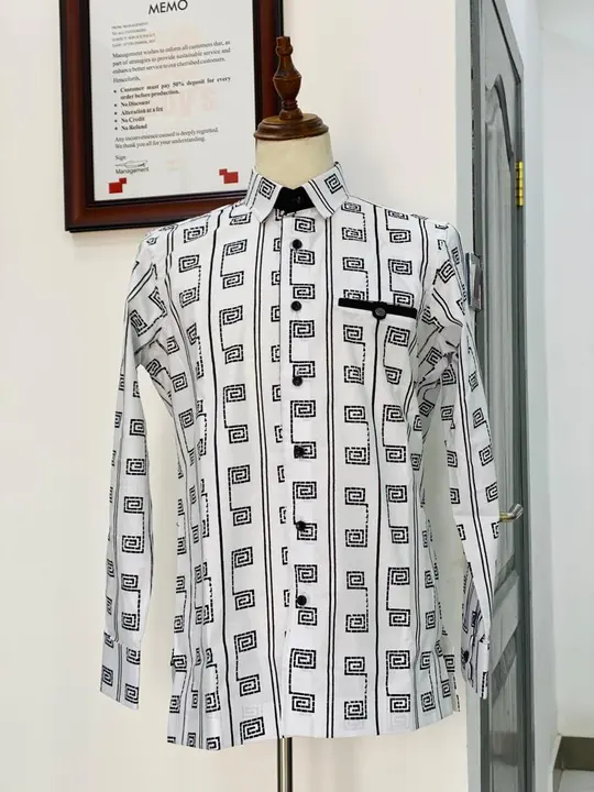 Black and white geometric print shirt