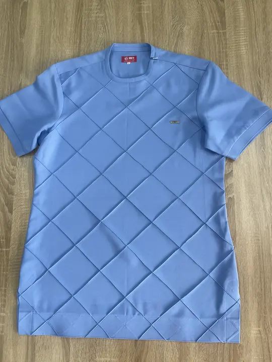 Sky blue top with diamond pleats