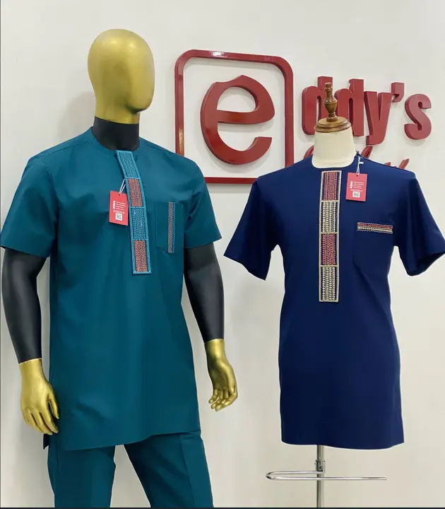 Teal and navy short-sleeve sets