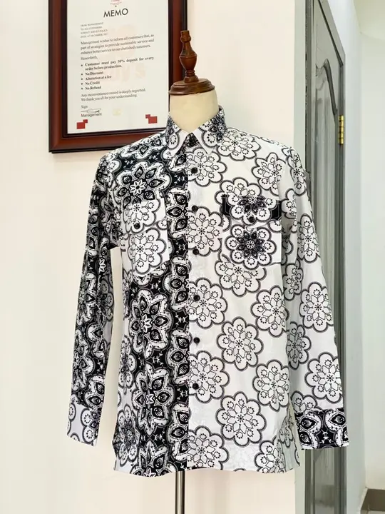 Black and white floral print shirt